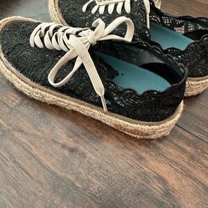 Black Lace Espadrille Sneakers